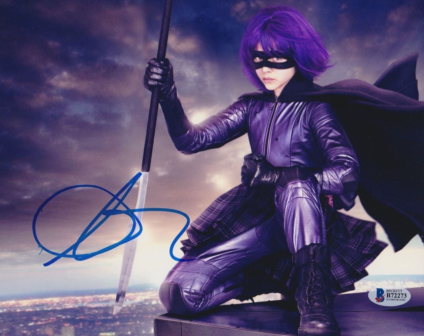 Chloe Moretz Signed X Photo Kick Ass Hit Girl Beckett Bas Autograph