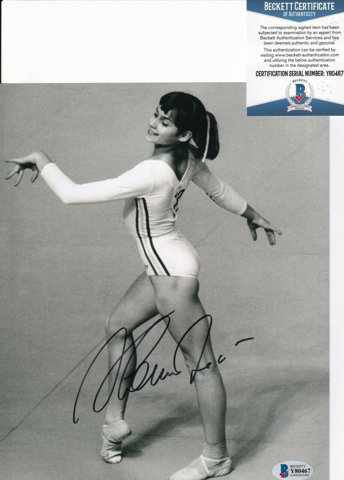 Nadia Comaneci Signed X Photo Olympic Gold Medalist Gymnast Romania Porn Sex Picture