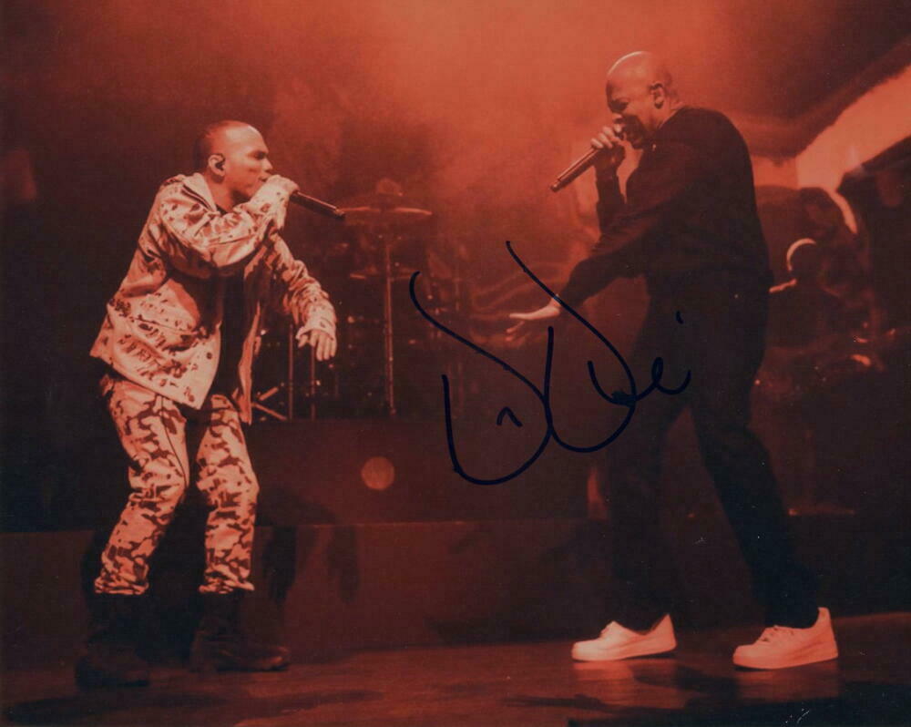 Dr Dre Signed Autograph X Photo The Chronic Rapper On Stage Nwa