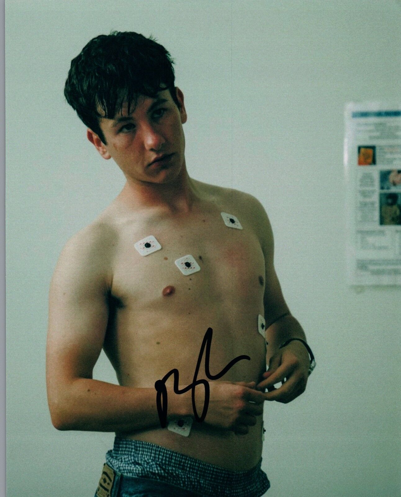 Barry Keoghan Signed X Photo Shirtless Pose Dunkirk Actor Coa Autographia