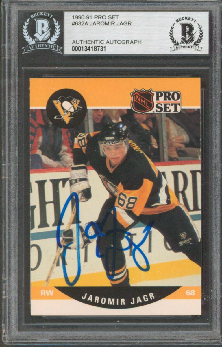 Penguins Jaromir Jagr Authentic Signed Pro Set A Rookie Card