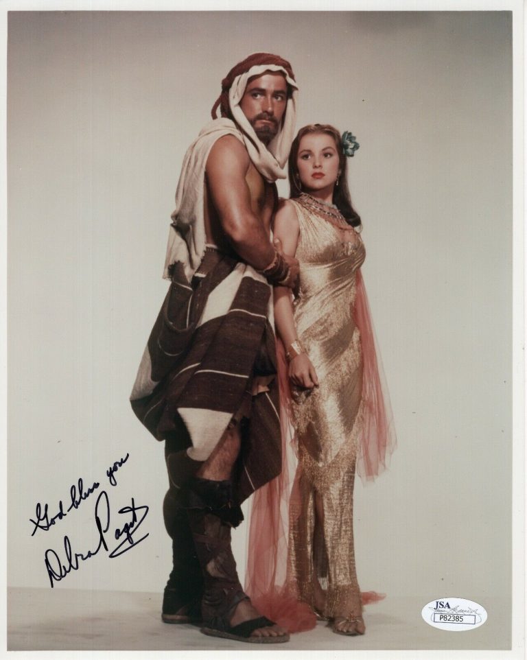 DEBRA PAGET HAND SIGNED 8x10 PHOTO WITH JOHN DEREK TEN COMMANDMENTS JSA