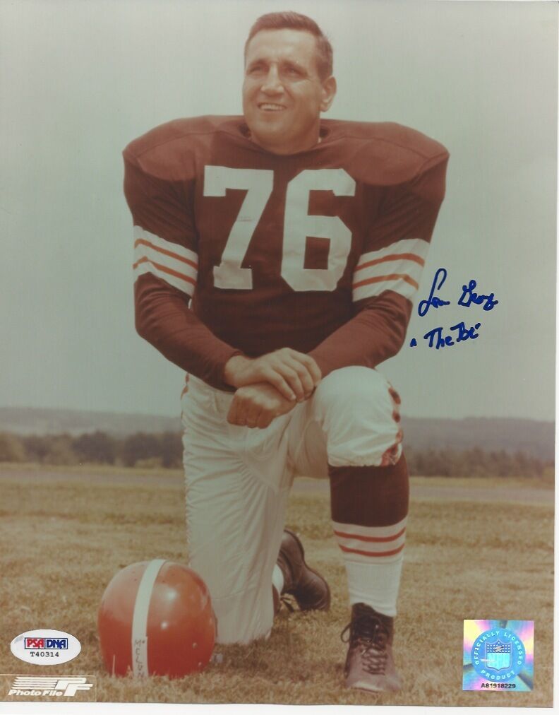 LOU GROZA Cleveland Browns Signed 8x10 PHOTO With PSA DNA COA