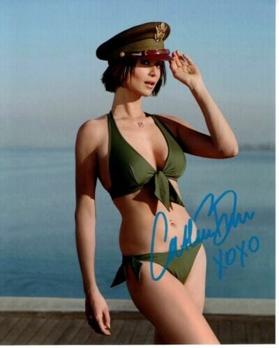 CATHERINE BELL Signed 8x10 SEXY BIKINI JAG SARAH MACKENZIE Photo W