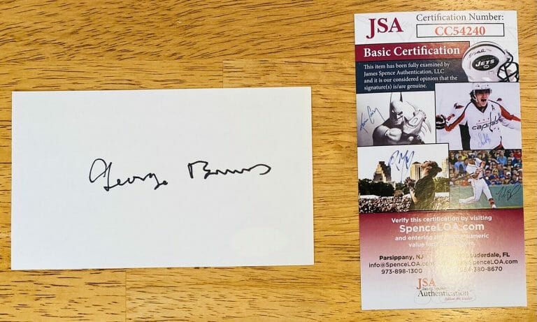 George Burns Signed Autographed 3x5 Card JSA Certified Opens In A New