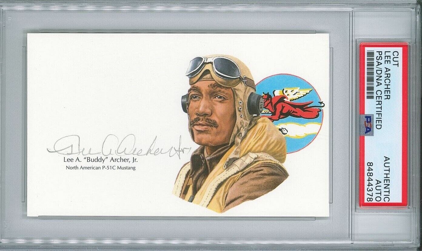 LEE ARCHER SIGNED CUT SIGNATURE PSA DNA 84844378 D WWII TUSKEGEE