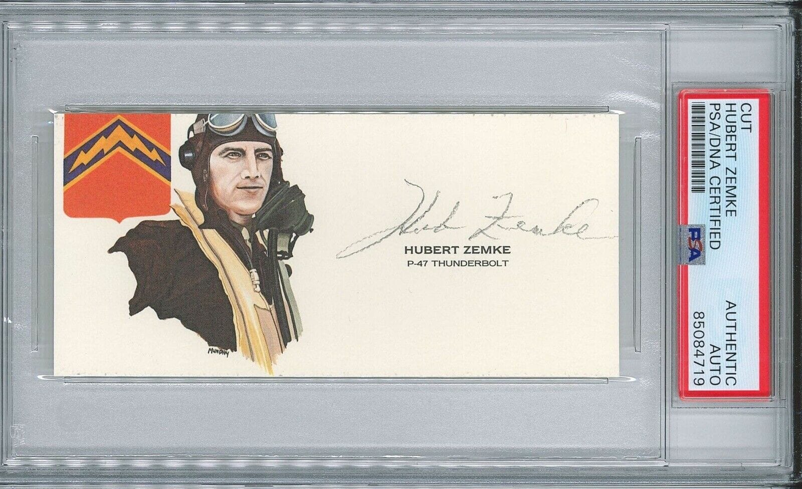 Hubert Zemke Signed Cut Signature Psa Dna D Wwii Ace Opens