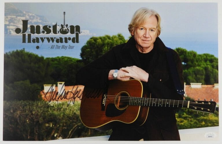 Justin Hayward Lithograph Poster JSA Signed Autograph 11 X 17 The Moody