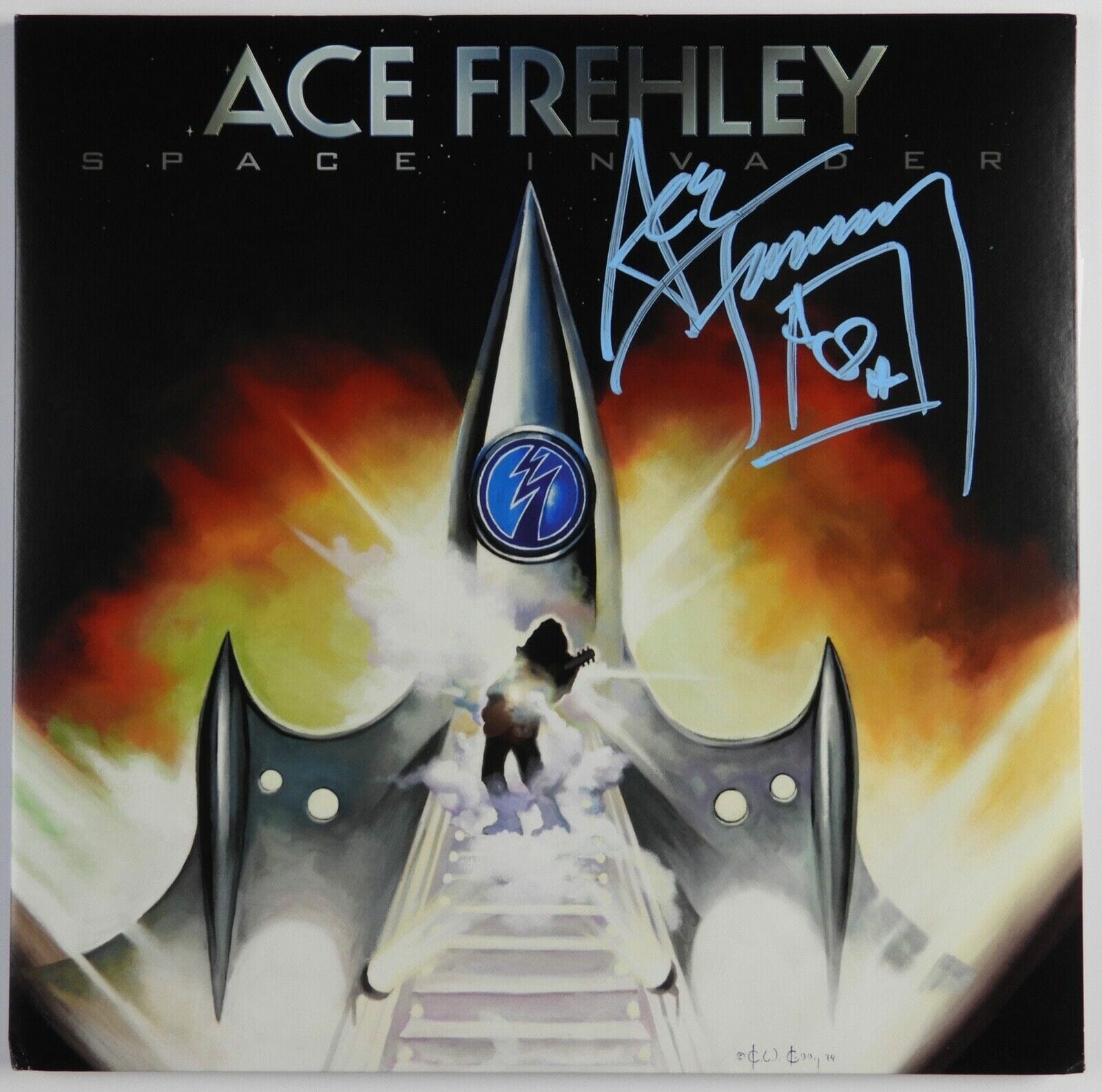 Kiss Jsa Ace Frehley Autograph Signed Record Album Space Invaders Vinyl