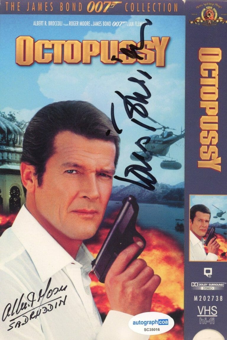 Louis Jourdan Albert Moses Octopussy AUTOGRAPH Signed VHS Cover