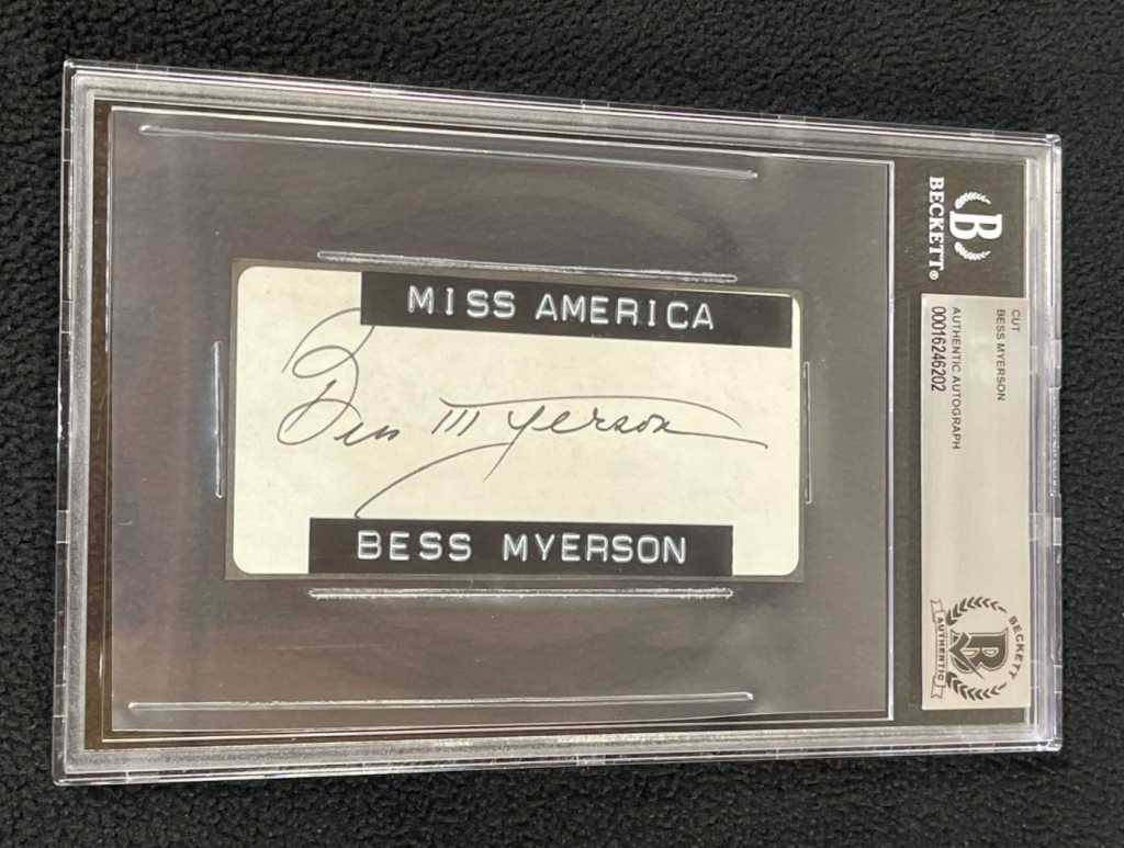 Bess Myerson Signed Cut Autograph Beckett Certified Miss America