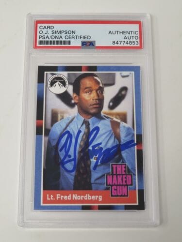 O J OJ Simpson THE NAKED GUN Signed Autograph Auto Nordberg Card PSA