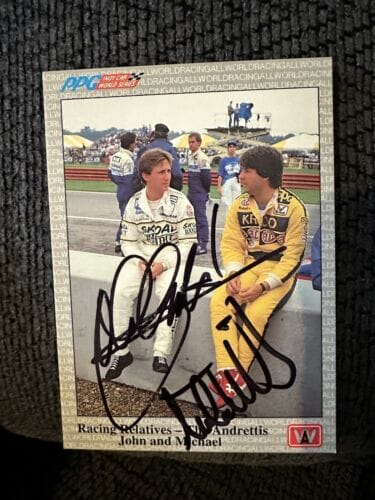 Signed Trading Card Indy 500 Car Mario Michael John Andretti