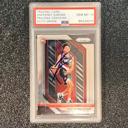 2018 Panini Prizm 61 Anfernee Simons Signed Card PSA AUTO 10 Slabbed