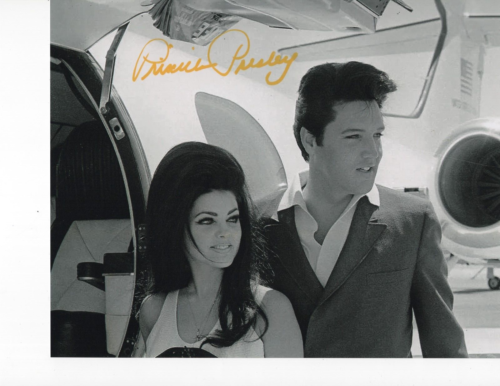 Priscilla Presley Signed Boarding Private Plane With Elvis X