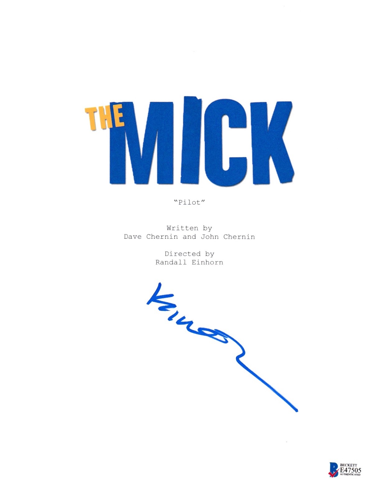 KAITLIN OLSON SIGNED THE MICK PILOT EPISODE SCRIPT BECKETT BAS AUTOGRAPH AUTO COLLECTIBLE MEMORABILIA