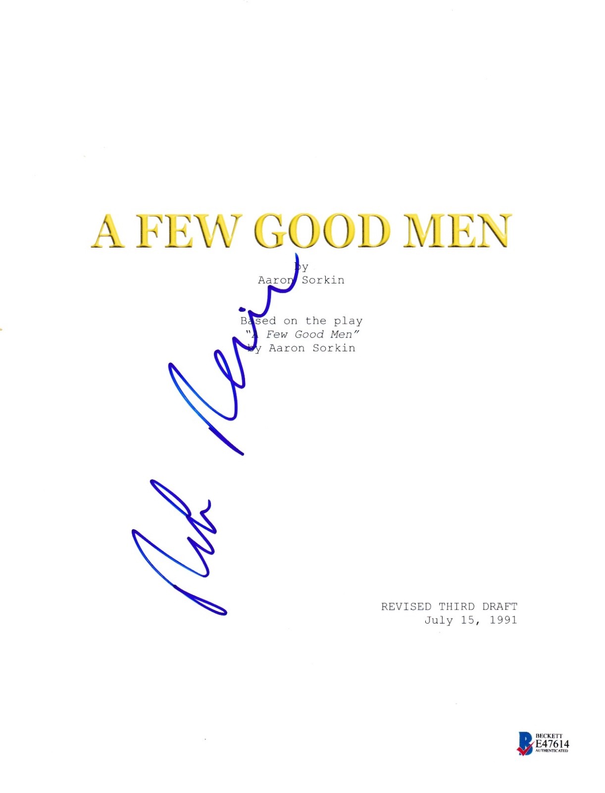 ROB REINER SIGNED A FEW GOOD MEN SCRIPT BECKETT BAS AUTOGRAPH AUTO COA COLLECTIBLE MEMORABILIA