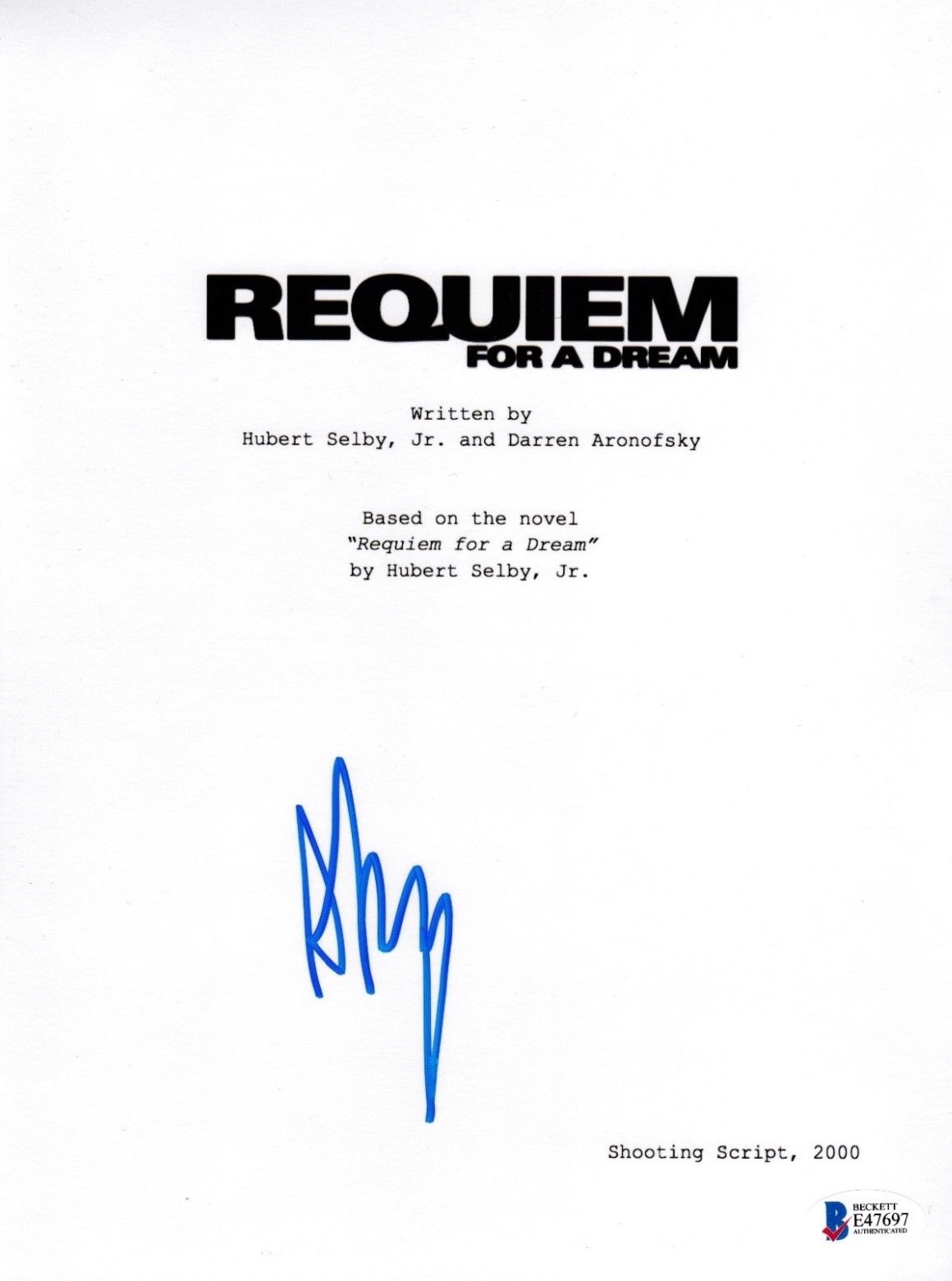 DARREN ARONOFSKY SIGNED REQUIEM FOR A DREAM SCRIPT BECKETT BAS AUTOGRAPH AUTO COLLECTIBLE MEMORABILIA