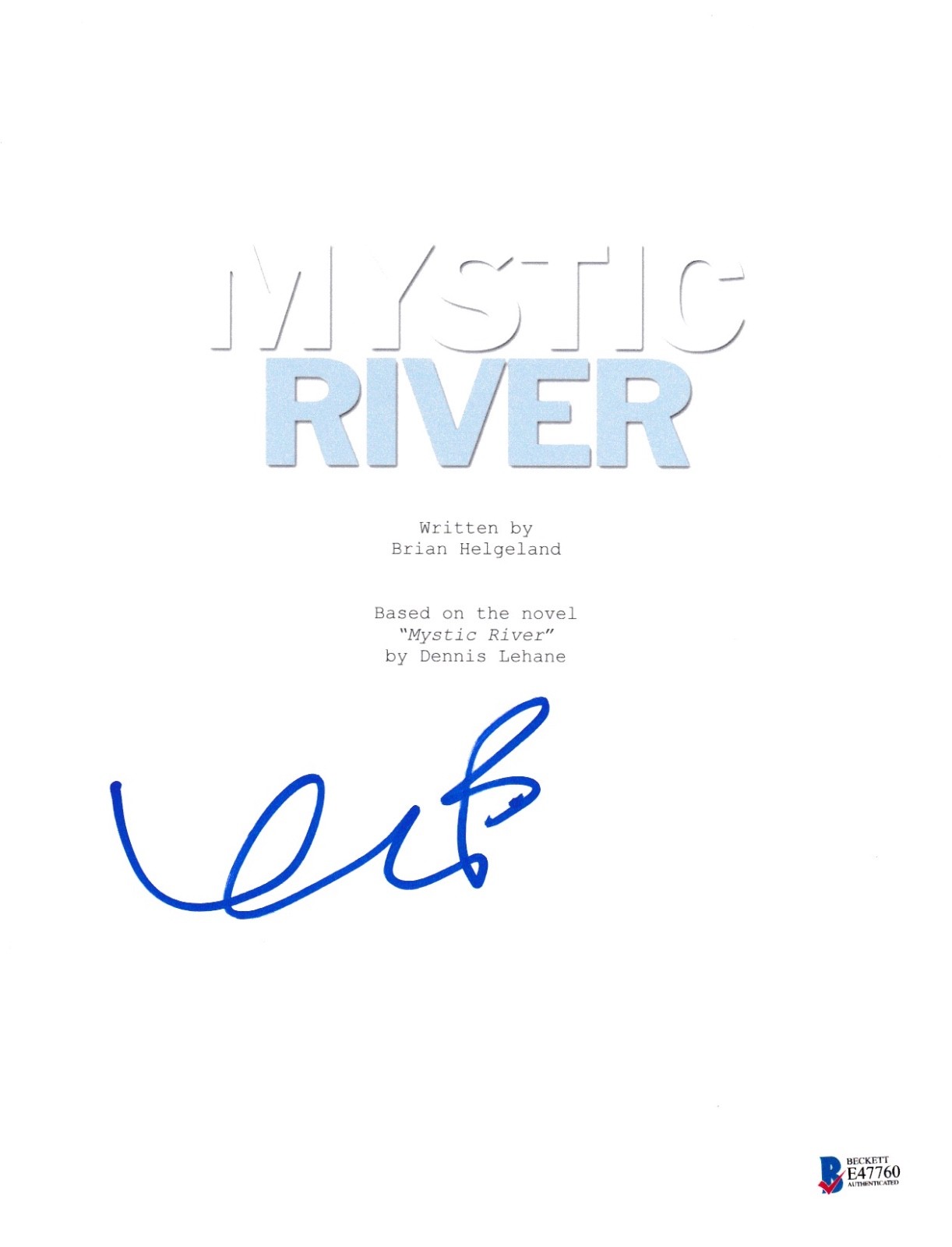 KEVIN BACON SIGNED MYSTIC RIVER SCRIPT BECKETT BAS AUTOGRAPH AUTO COLLECTIBLE MEMORABILIA