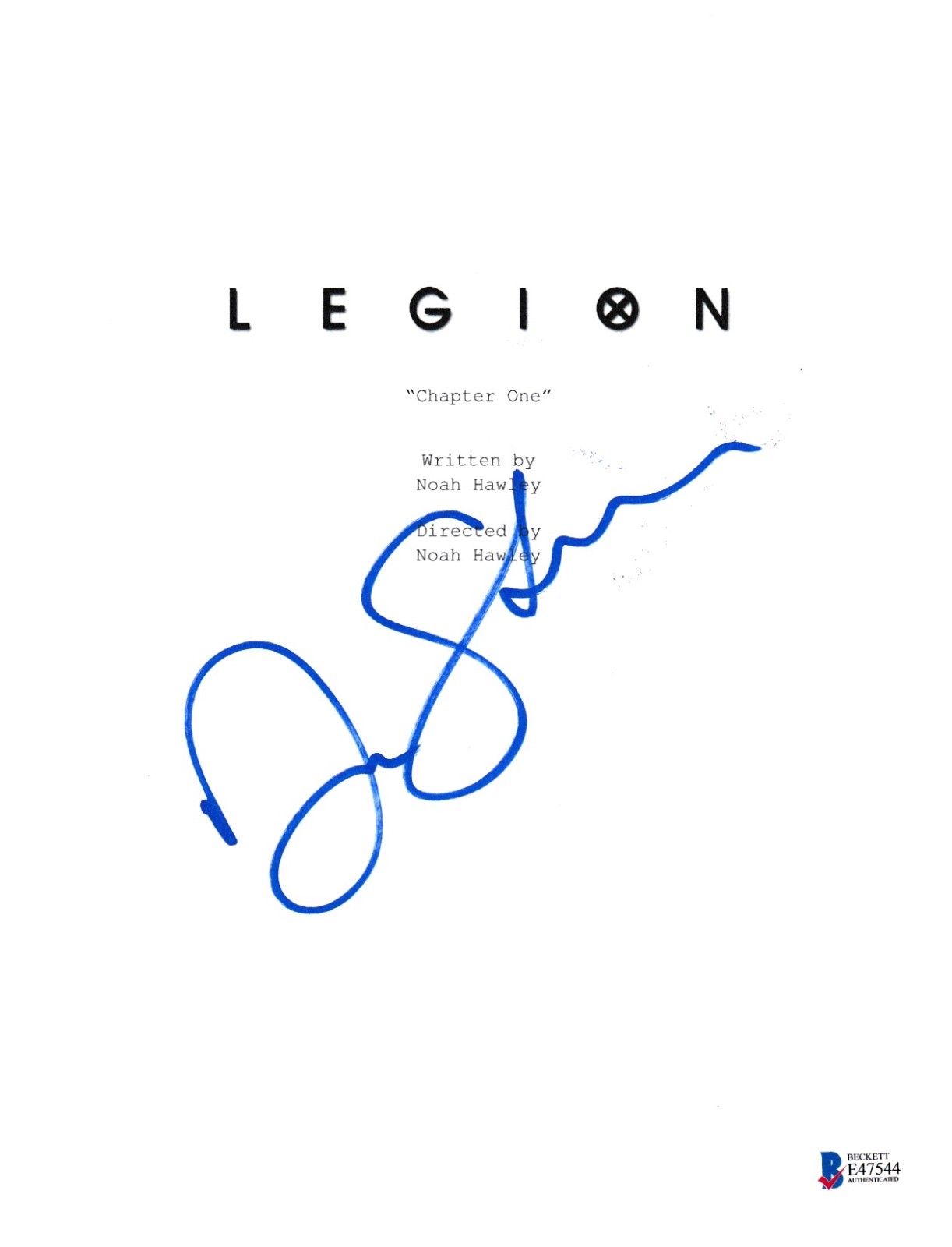DAN STEVENS SIGNED LEGION PILOT SCRIPT BECKETT BAS AUTOGRAPH AUTO COLLECTIBLE MEMORABILIA