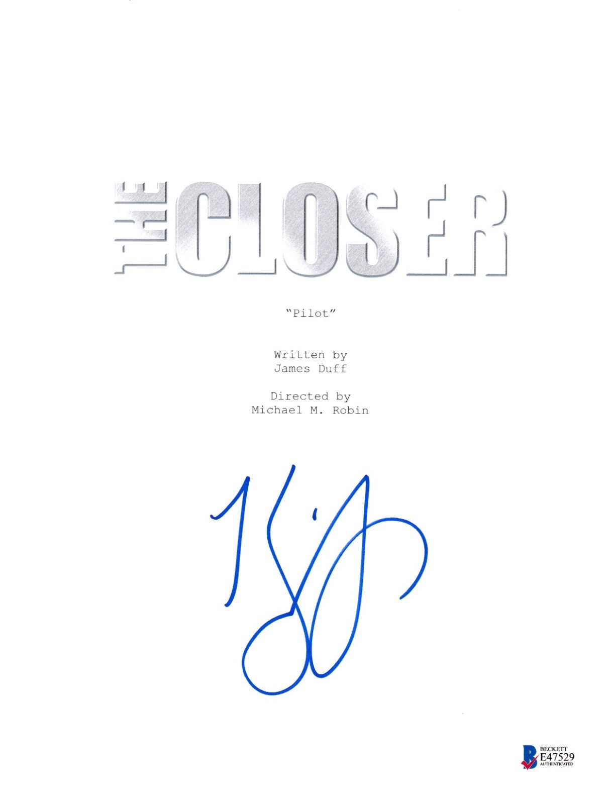 KYRA SEDGWICK SIGNED THE CLOSER PILOT SCRIPT BECKETT BAS AUTOGRAPH AUTO COLLECTIBLE MEMORABILIA