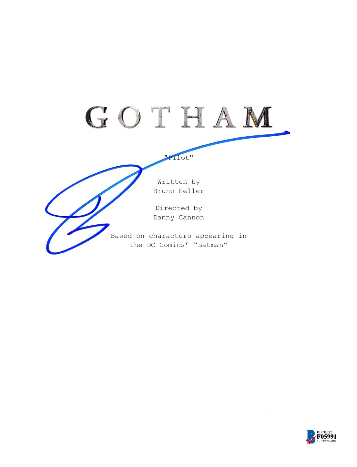 DONAL LOGUE SIGNED GOTHAM PILOT EPISODE SCRIPT BECKETT BAS AUTOGRAPH AUTO COLLECTIBLE MEMORABILIA