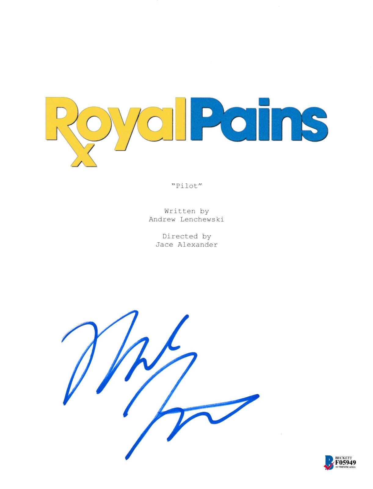 MARK FEUERSTEIN SIGNED ROYAL PAINS PILOT SCRIPT BECKETT BAS AUTOGRAPH AUTO COLLECTIBLE MEMORABILIA