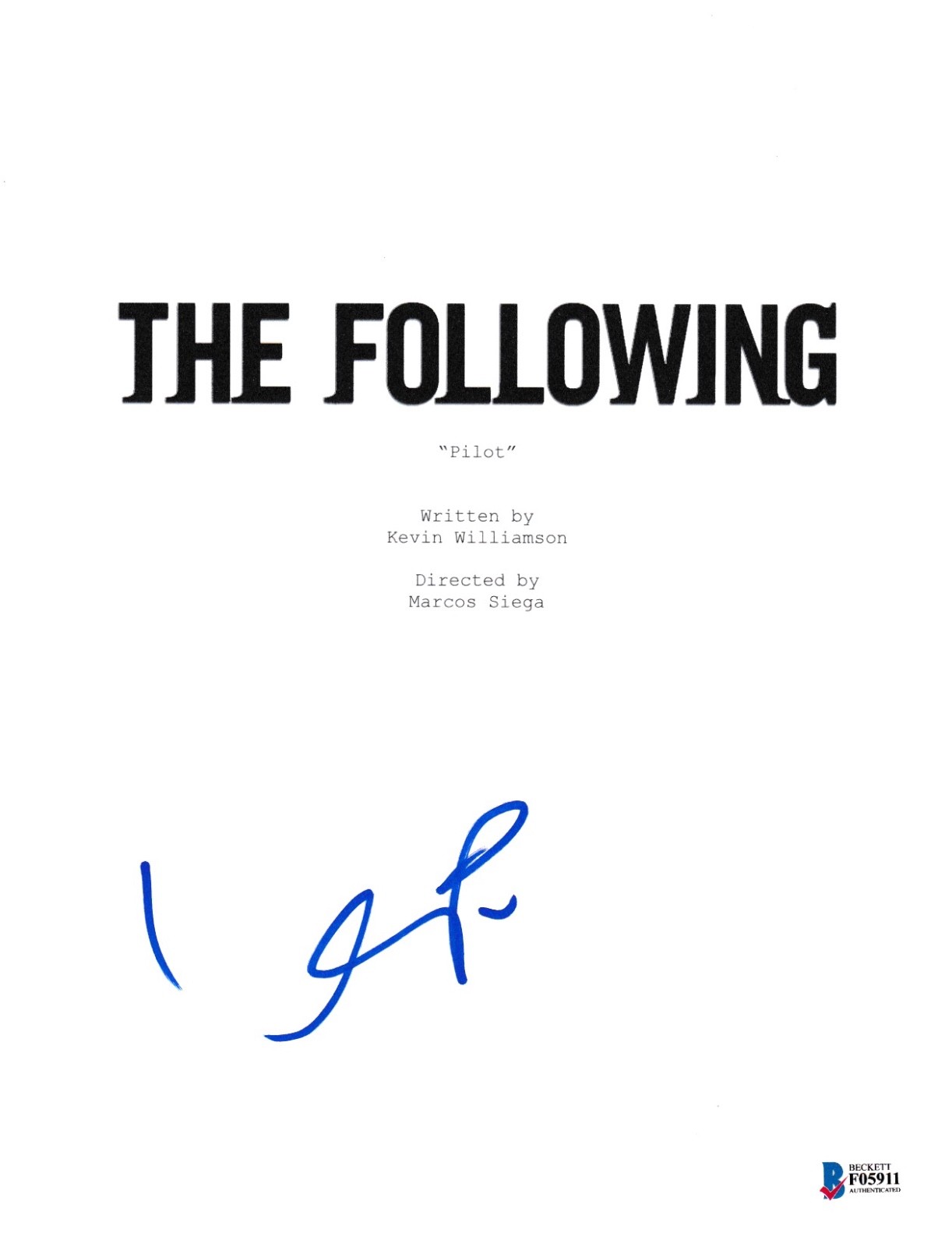 KEVIN BACON SIGNED THE FOLLOWING PILOT EPISODE SCRIPT BECKETT BAS AUTOGRAPH AUTO COLLECTIBLE MEMORABILIA