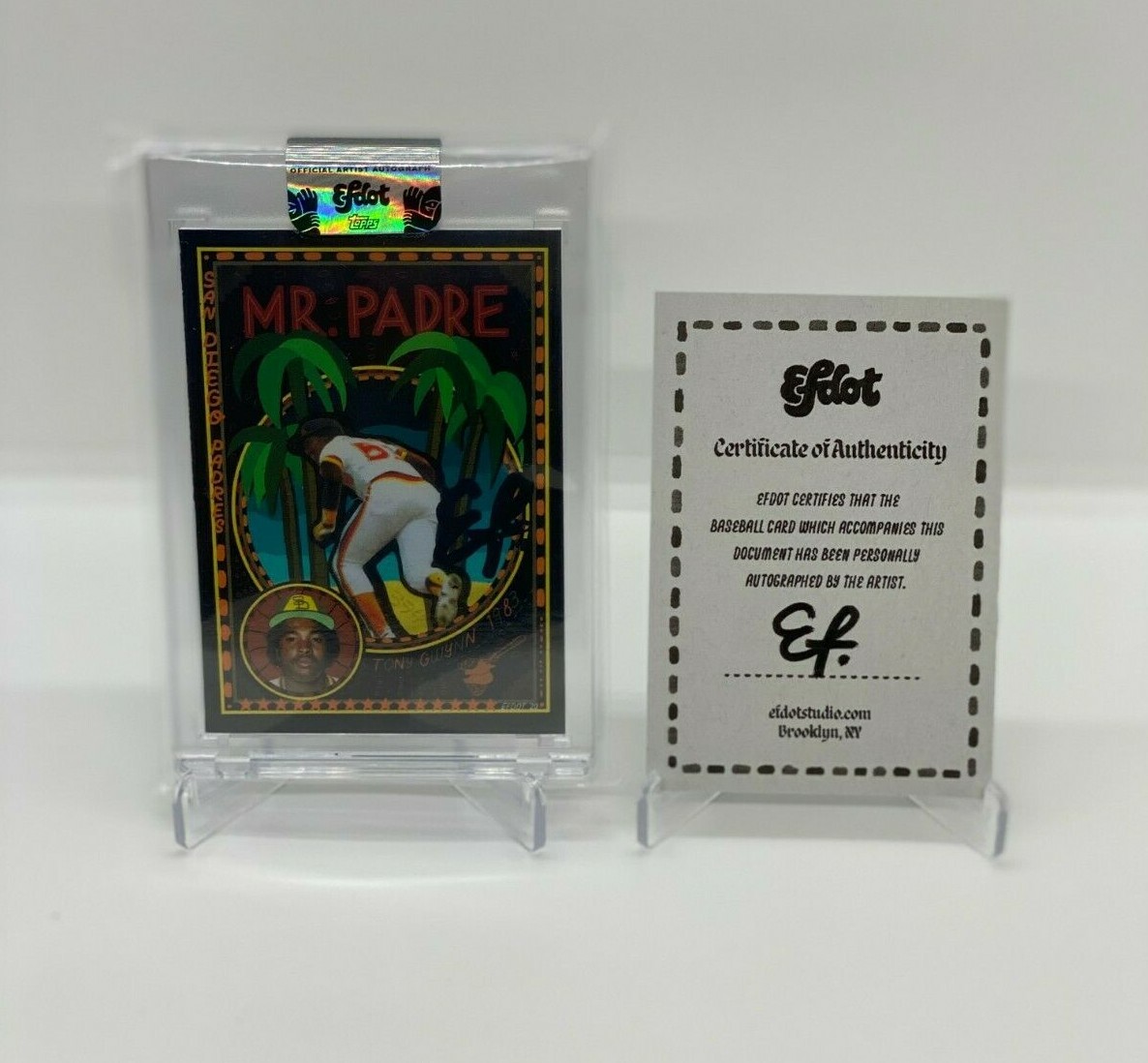 *IN HAND* EFDOT TONY GWYNN PROJECT 2020 SIGNED CARD AUTO BLACK COA AUTOGRAPH  COLLECTIBLE MEMORABILIA