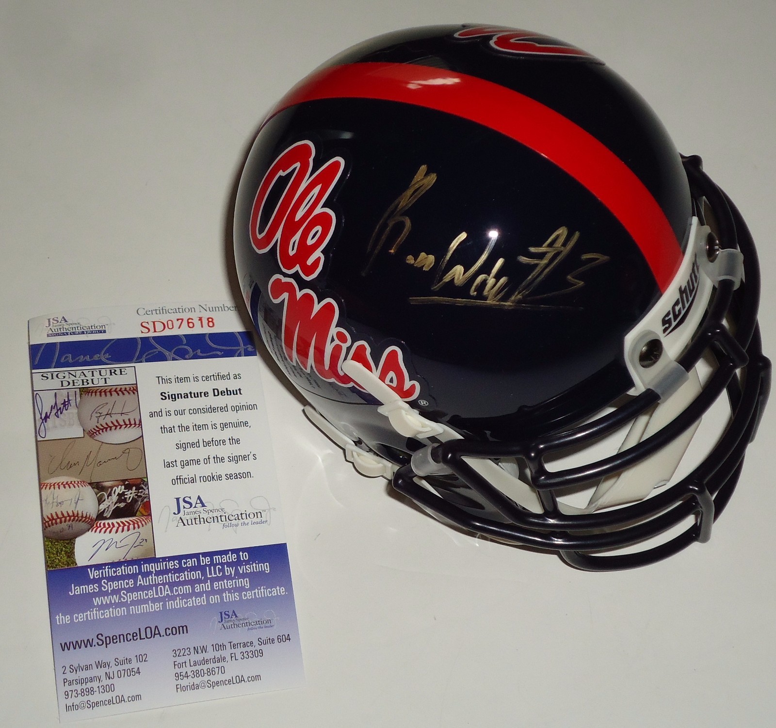 Robert Nkemdiche Signed Ole Miss Mini Helmet JSA w/coa Runnin Rebels Football Collectible Memorabilia