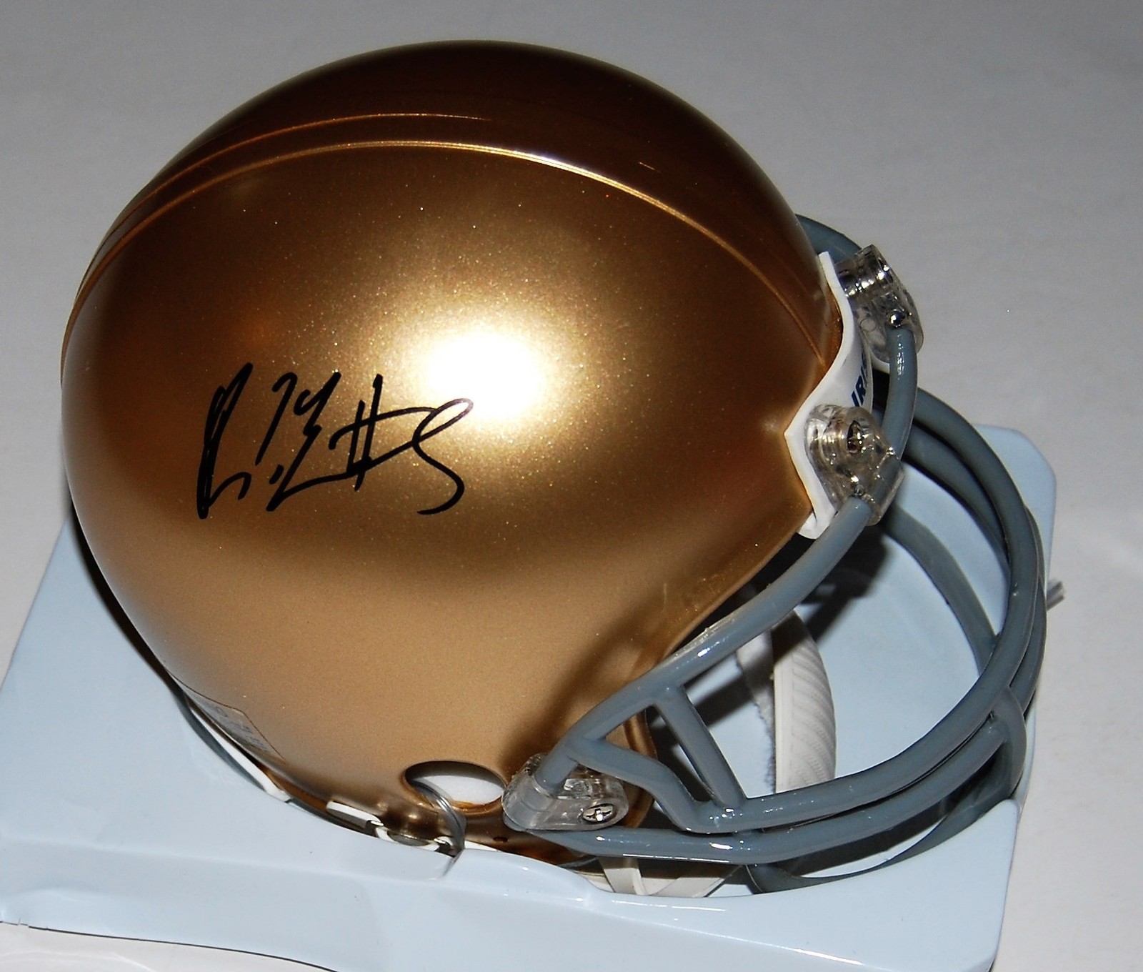 NYLES MORGAN signed *NOTRE DAME FIGHTING IRISH* mini football helmet W/COA Collectible Memorabilia
