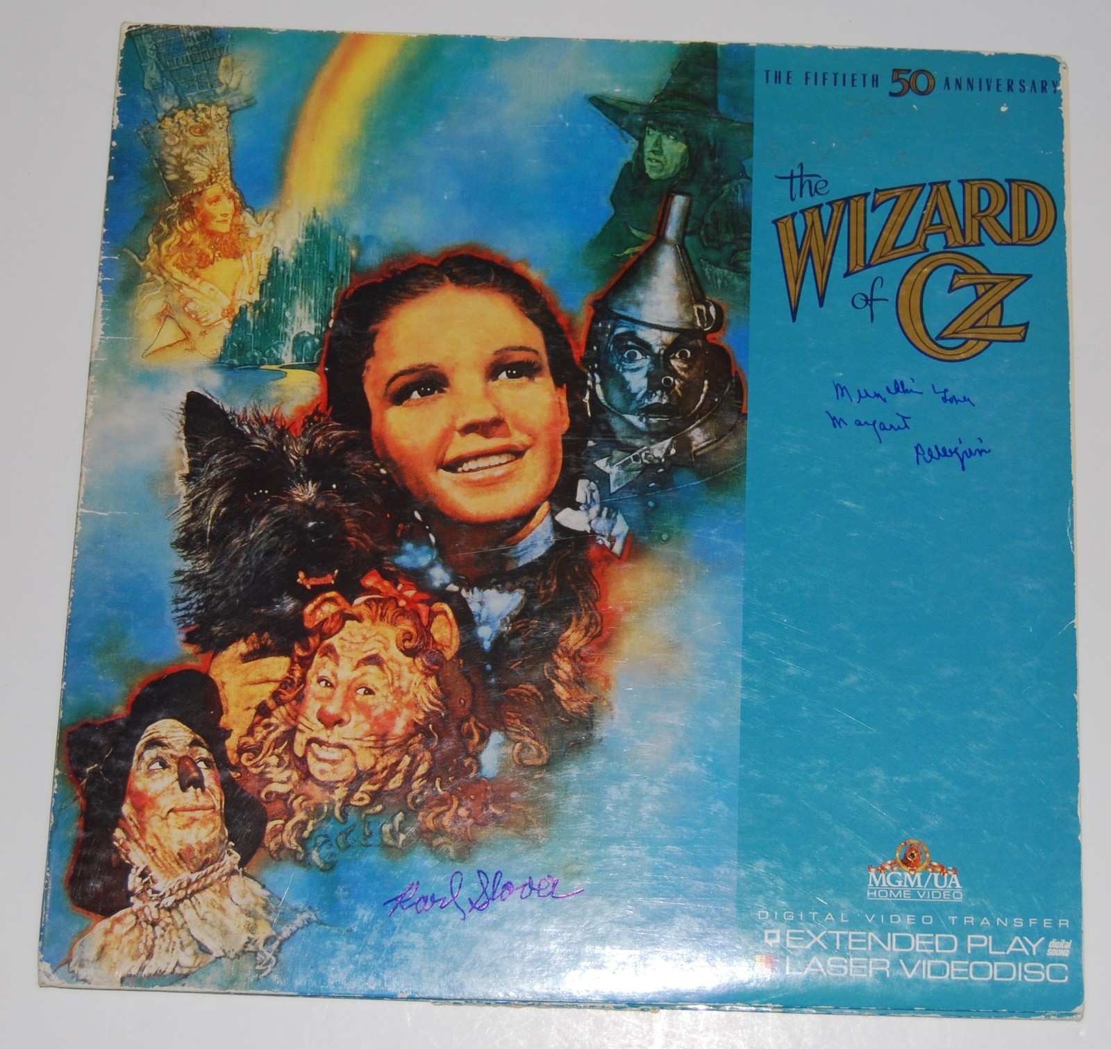 KARL SLOVER and MARGARET PELLEGRINI signed (THE WIZARD OF OZ) LASERDISC W/COA Collectible Memorabilia