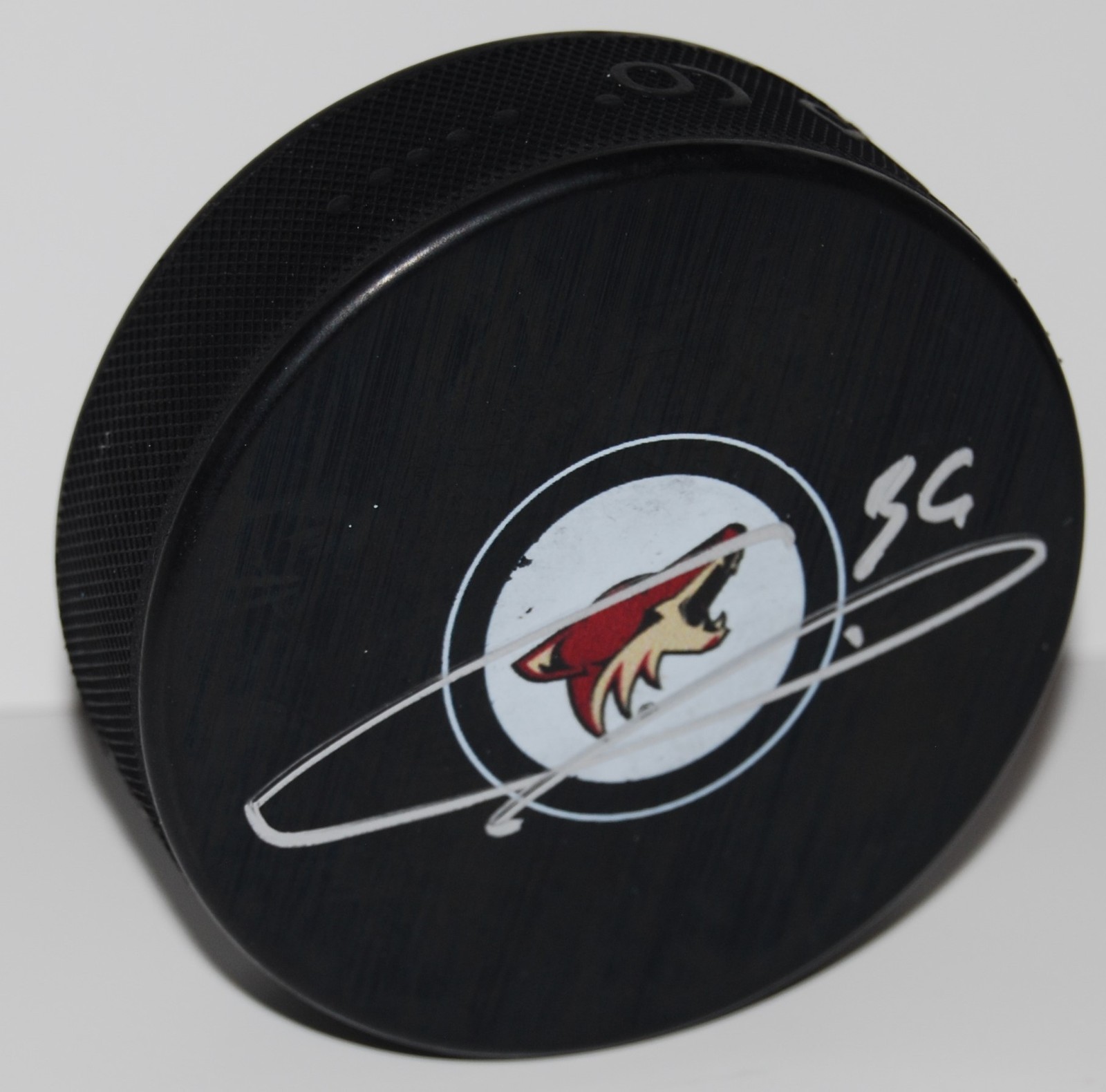 CHRISTIAN FISCHER signed (PHOENIX COYOTES) souvenir logo hockey puck W/COA #1 Collectible Memorabilia
