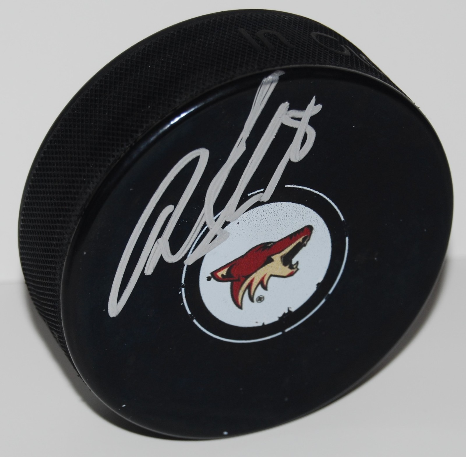 TOBIAS RIEDER signed (PHOENIX COYOTES) souvenir logo hockey puck W/COA #1 Collectible Memorabilia