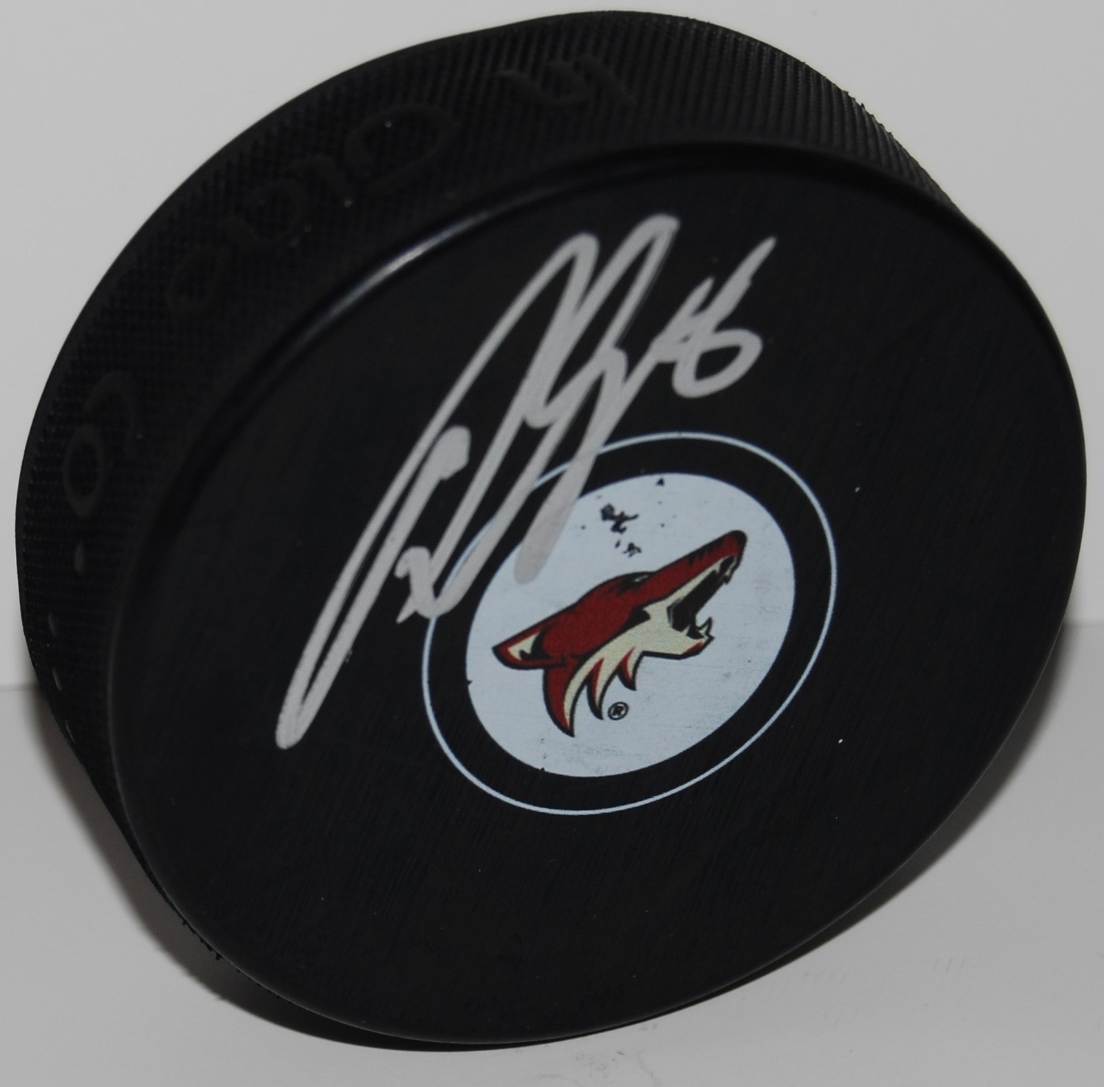 TOBIAS RIEDER signed (PHOENIX COYOTES) souvenir logo hockey puck W/COA #2 Collectible Memorabilia