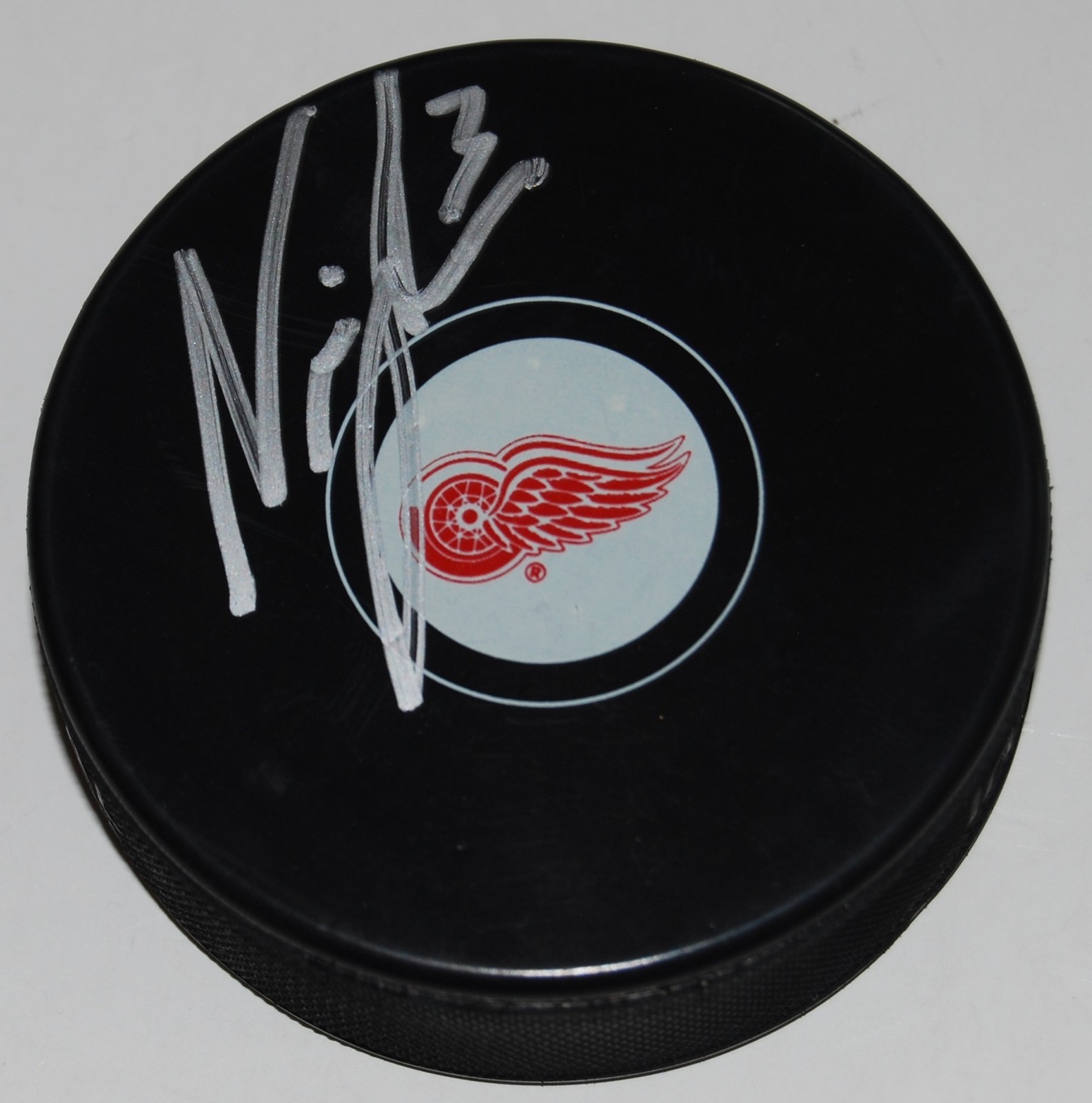 NICK JENSEN signed (DETROIT RED WINGS) souvenir logo hockey puck W/COA Collectible Memorabilia