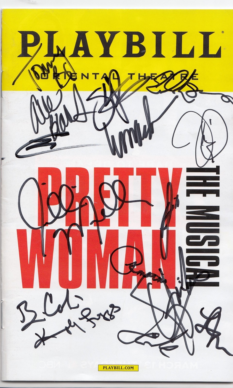 PRETTY WOMAN cast signed (THE MUSICAL) Playbill *BROADWAY* BARKS KAZEE W/COA #1 Collectible Memorabilia