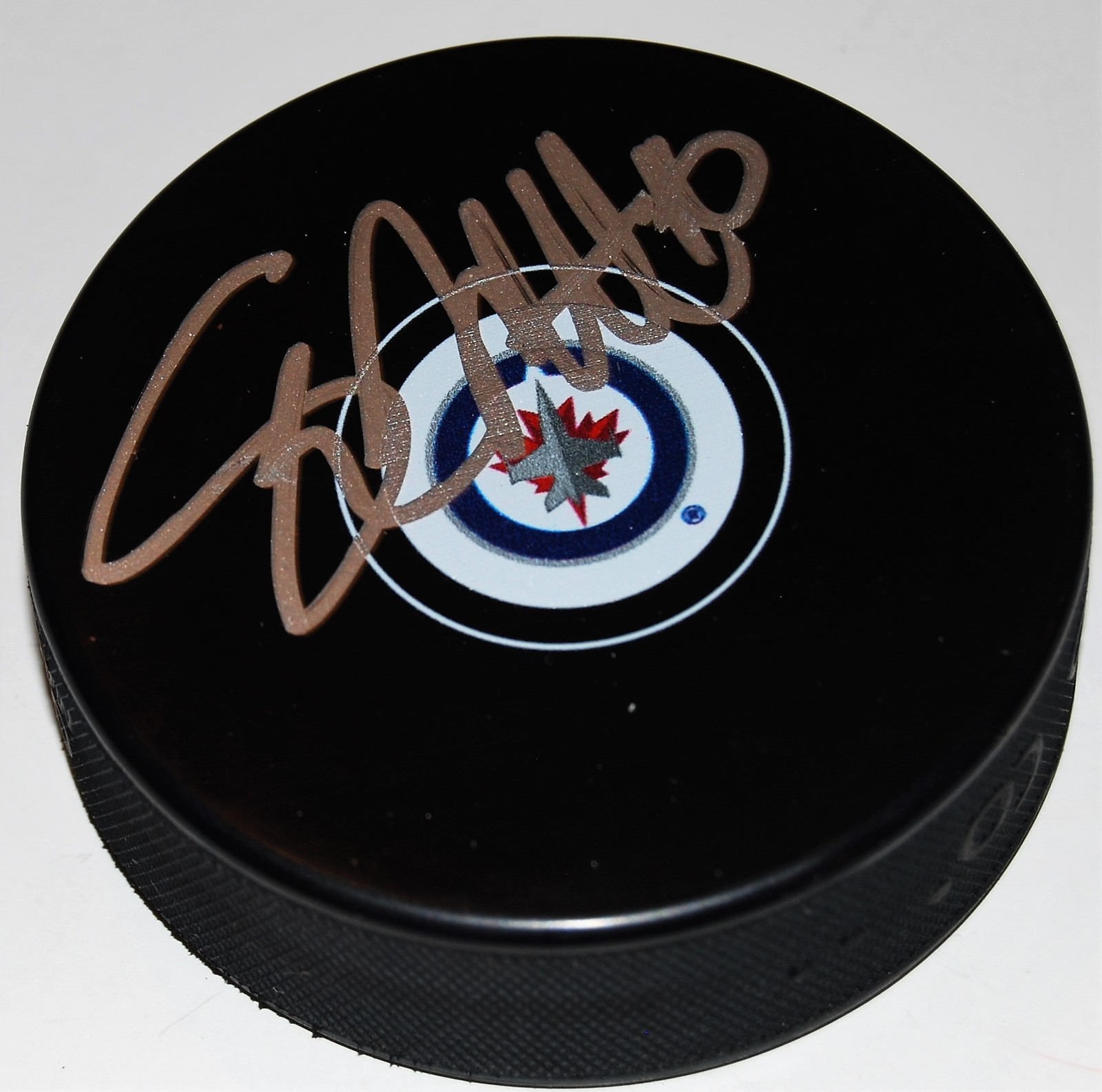 SHAWN MATTHIAS signed (WINNIPEG JETS) autographed souvenir hockey puck W/COA Collectible Memorabilia