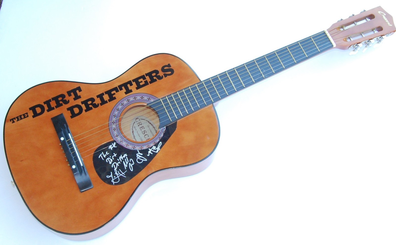 THE DIRT DRIFTERS group signed COUNTRY MUSIC Acoustic guitar W/COA HURT SOMEBODY Collectible Memorabilia