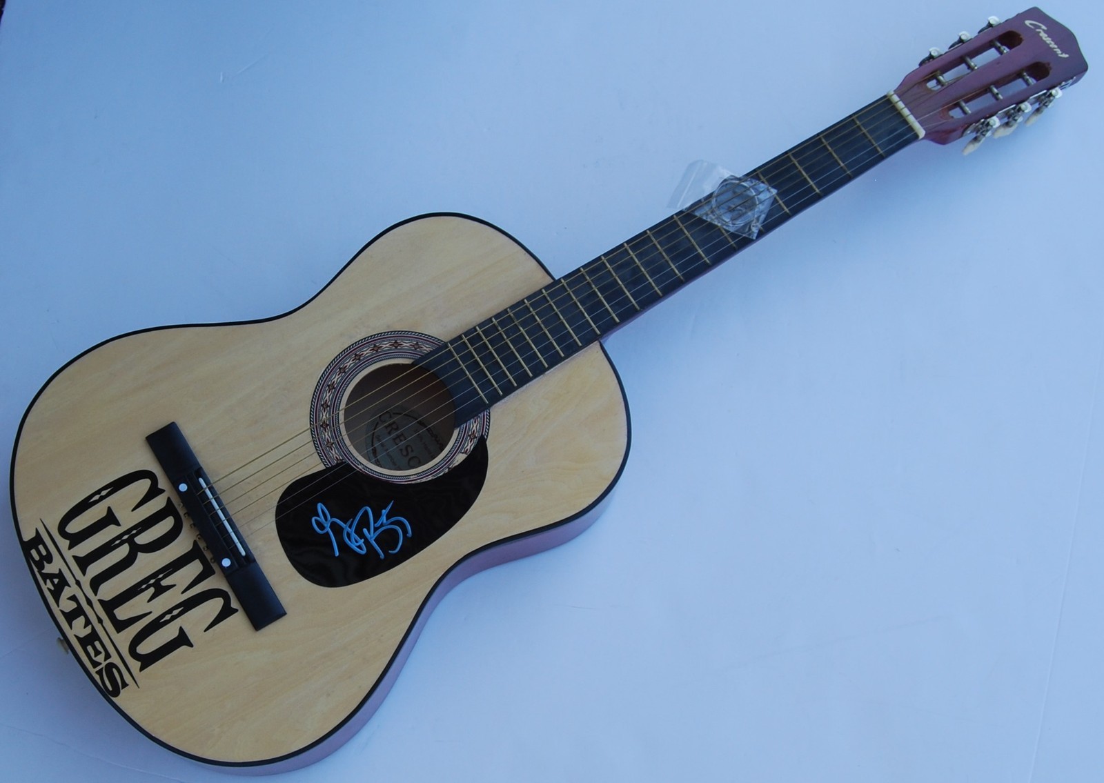 GREG BATES signed (COUNTRY SUPERSTAR) Acoustic guitar W/COA DID IT FOR THE GIRL Collectible Memorabilia
