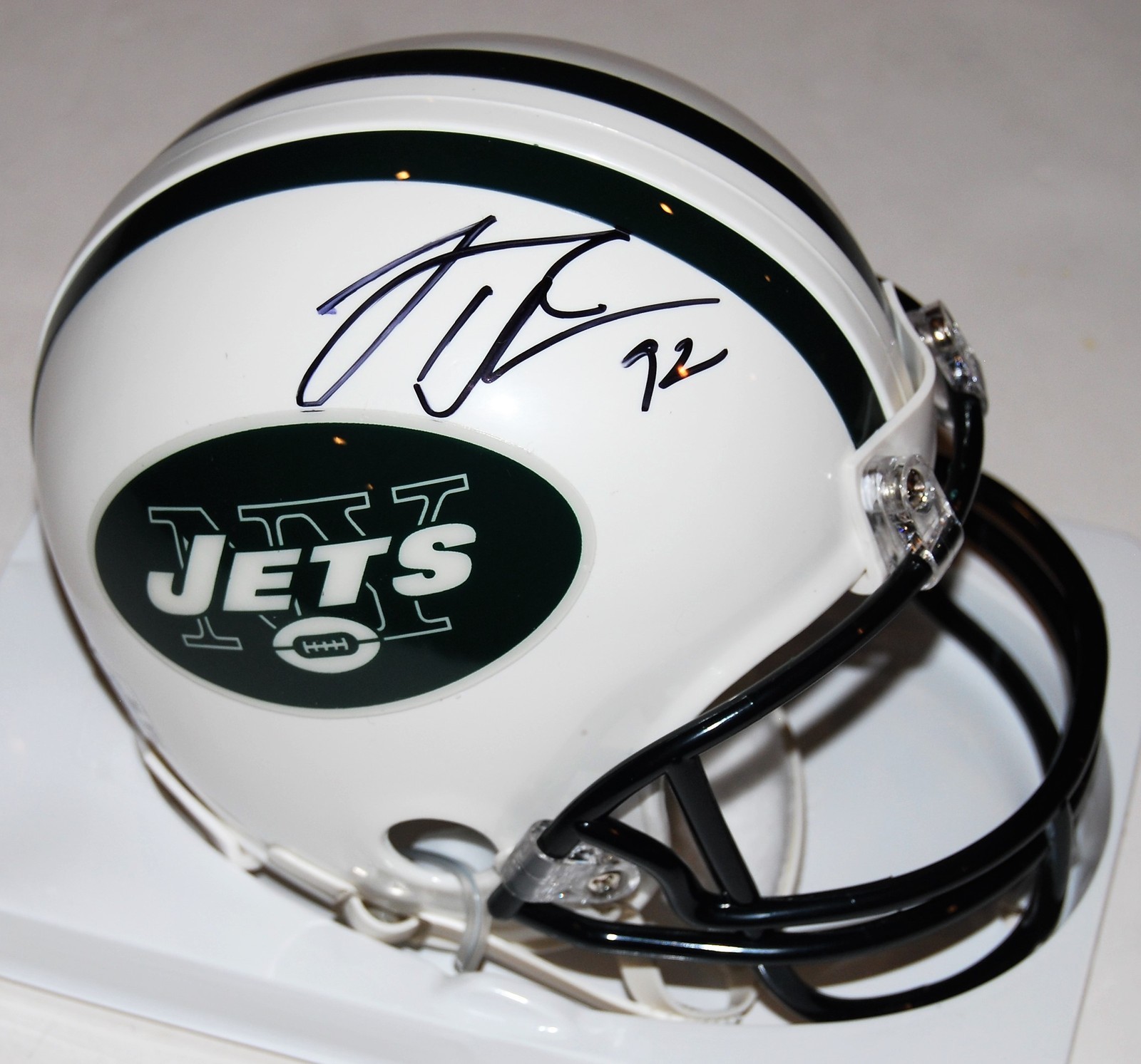 LEONARD WILLIAMS signed (NEW YORK JETS) mini football helmet *USC TROJANS* W/COA Collectible Memorabilia