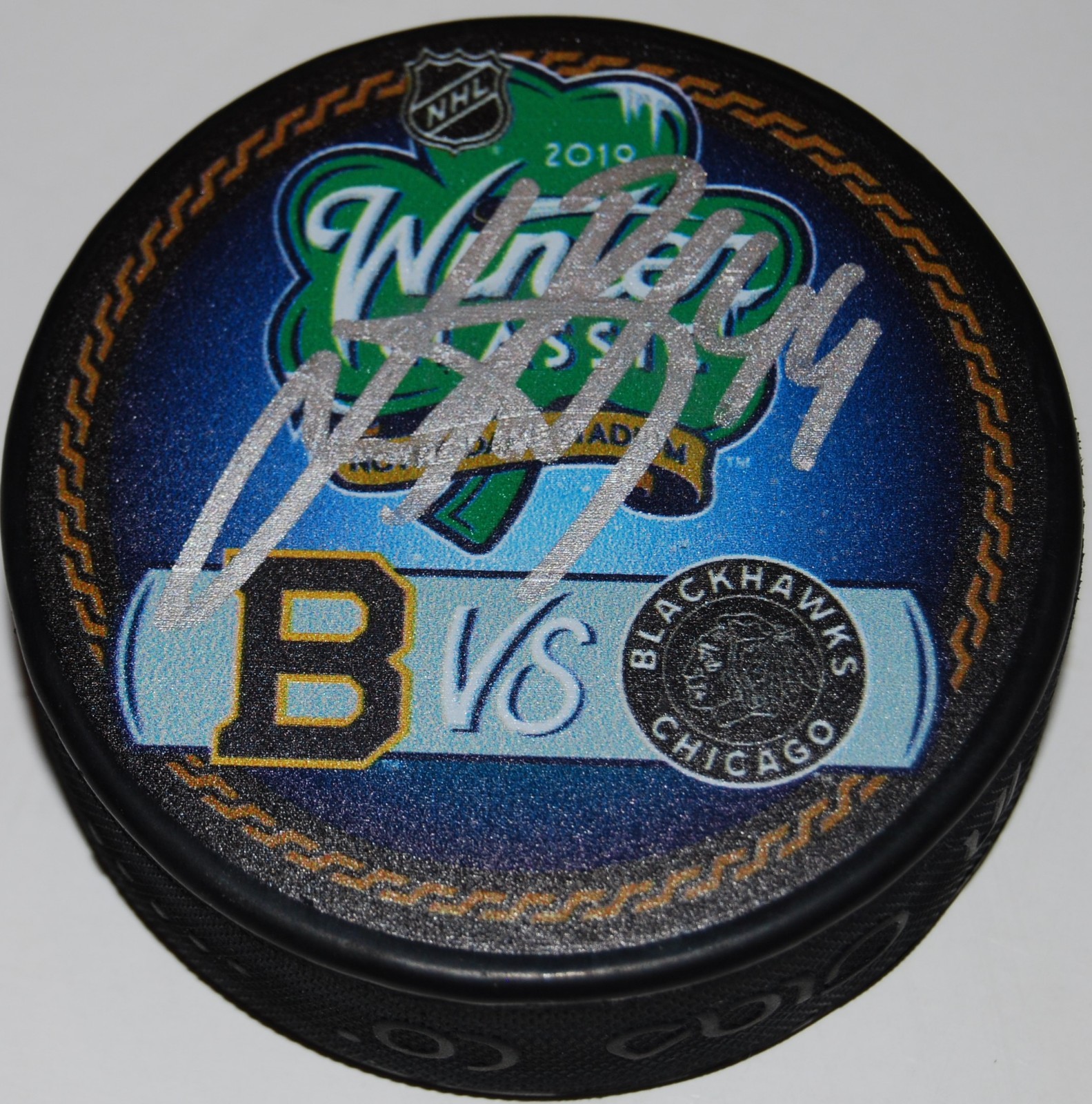 JAN RUTTA signed (CHICAGO BLACKHAWKS) 2019 WINTER CLASSIC Puck W/COA Collectible Memorabilia