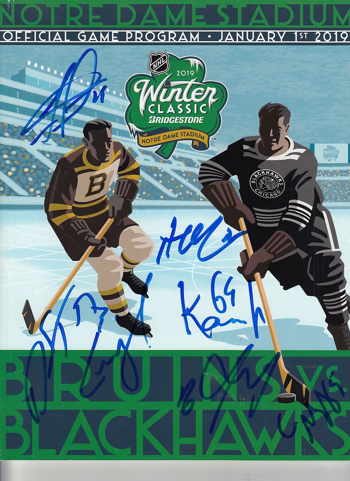 2019 CHICAGO BLACKHAWKS signed (WINTER CLASSIC) Game program W/COA -TOEWS- #1 Collectible Memorabilia
