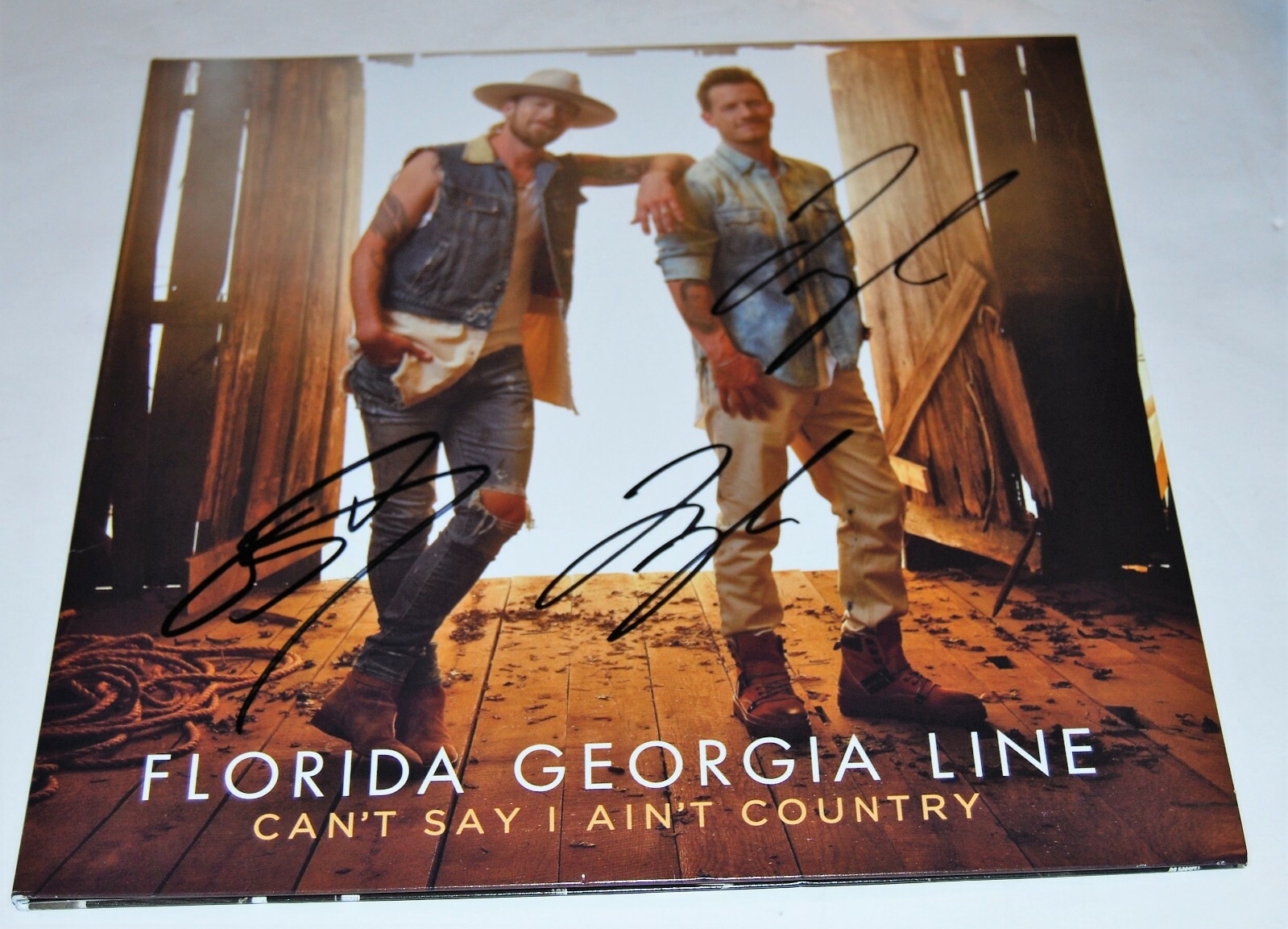 FLORIDA GEORGIA LINE signed (CAN'T SAY I AIN'T COUNTRY) Record album LP W/COA #3 Collectible Memorabilia