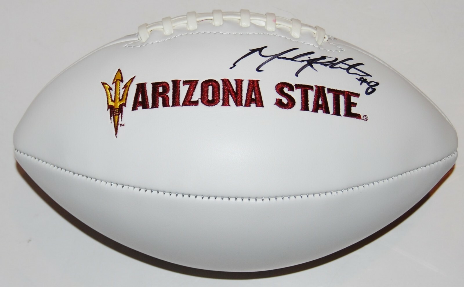 MERLIN ROBERTSON signed (ARIZONA STATE SUN DEVILS) logo football *PROOF* W/COA C Collectible Memorabilia