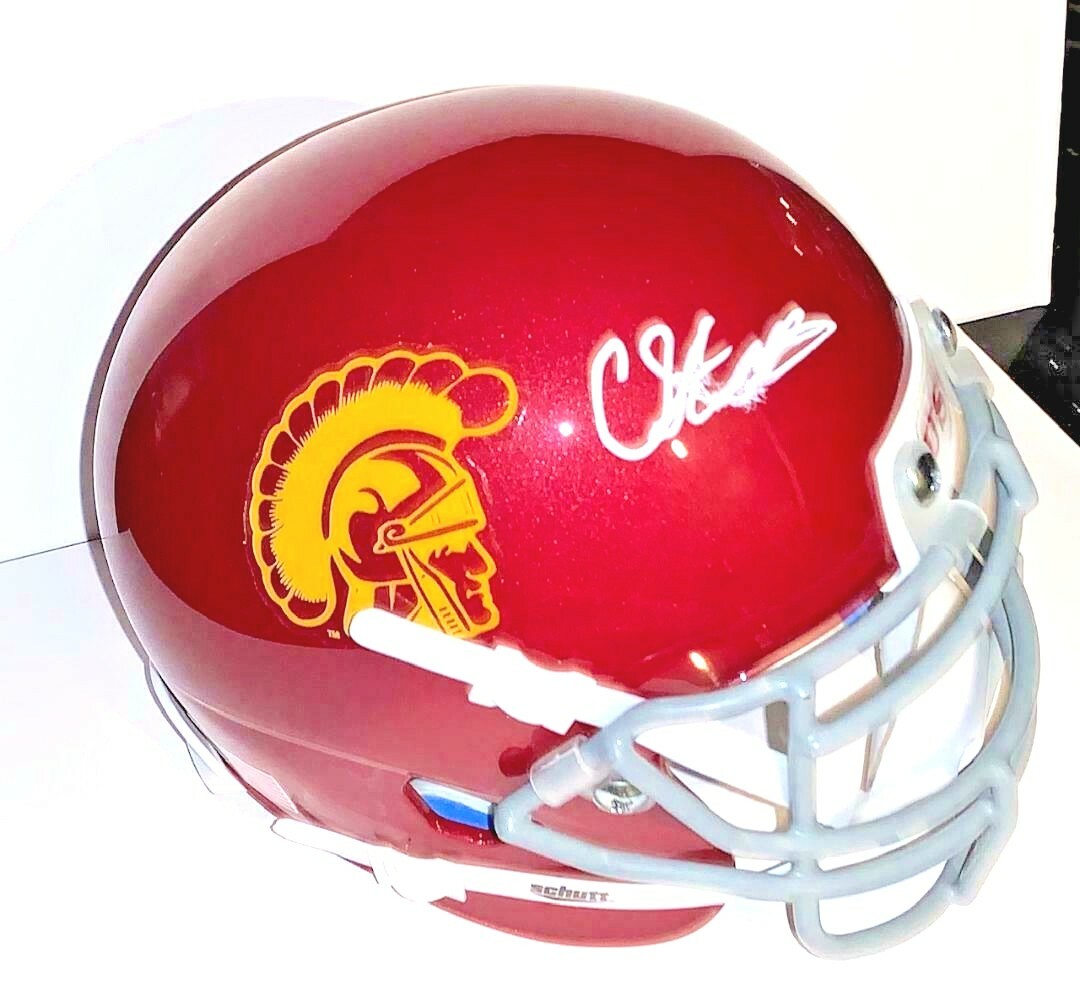 CHRIS STEELE signed (USC TROJANS) autographed football mini helmet W/COA C Collectible Memorabilia