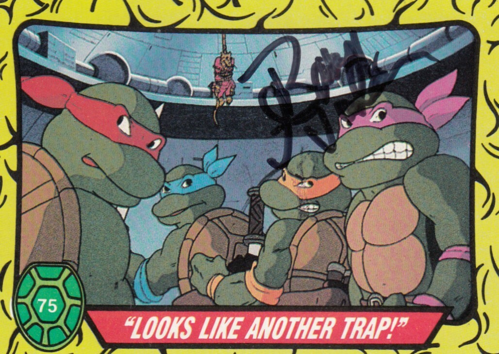 BARRY GORDON signed 1989 TOPPS (TEENAGE MUTANT NINJA TURTLES) card #75 W/COA Collectible Memorabilia