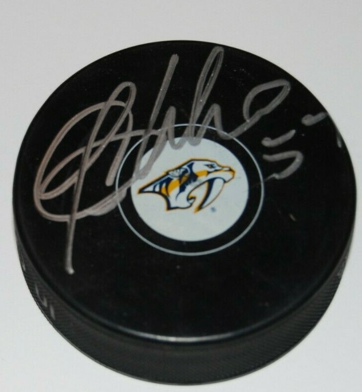 DANTE FABBRO signed (NASHVILLE PREDATORS) Autographed NHL HOCKEY Puck W/COA Collectible Memorabilia
