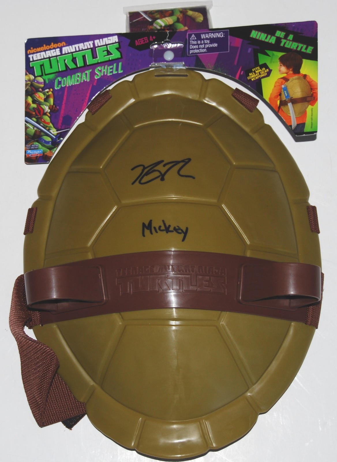 NOEL FISHER signed (TEENAGE MUTANT NINJA TURTLES) Turtle Shell toy W/COA *MIKEY* Collectible Memorabilia