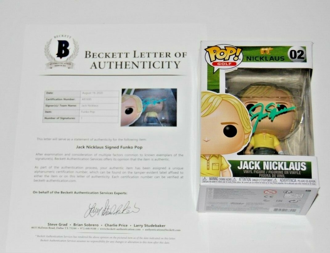 JACK NICKLAUS signed (FUNKO POP) Golden Bear PGA *AUGUSTA* BECKETT BAS Collectible Memorabilia